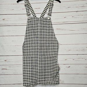 Topshop Moto Gingham Raw Hem Overall Dress